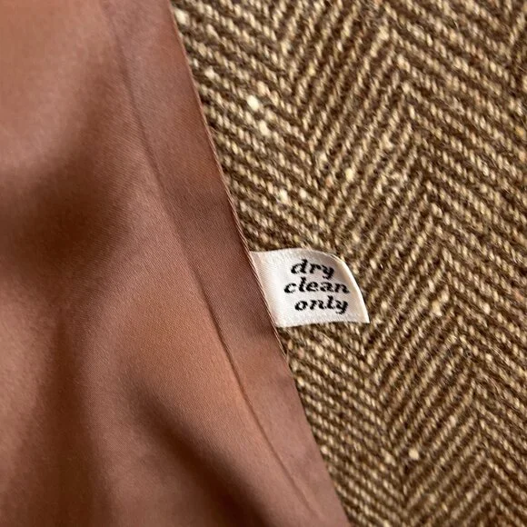 VINTAGE 60s/70s Pendleton Virgin Wool Herringbone Ranch Coat Loomed in Oregon - Picture 8 of 10